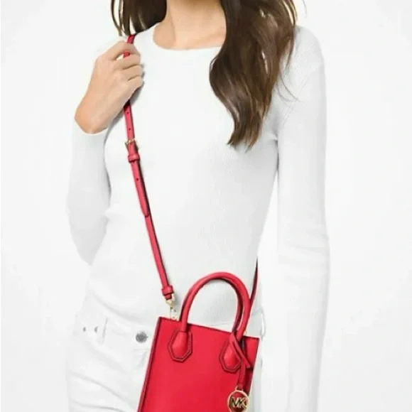 Michael Kors Red Mini Bag with Gold Accents - Picture 3 of 5